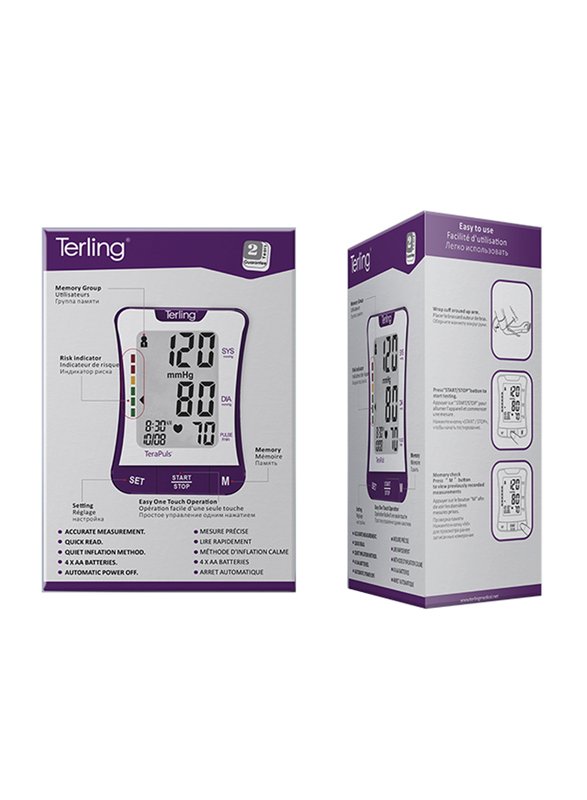 Terling UBP-0903 Upper Arm Blood Pressure Monitor, Purple