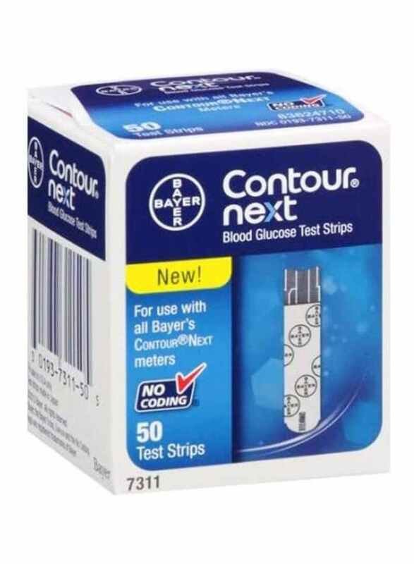 Contour Next Blood Glucose Test Strips, 50 Pieces, 7311, White